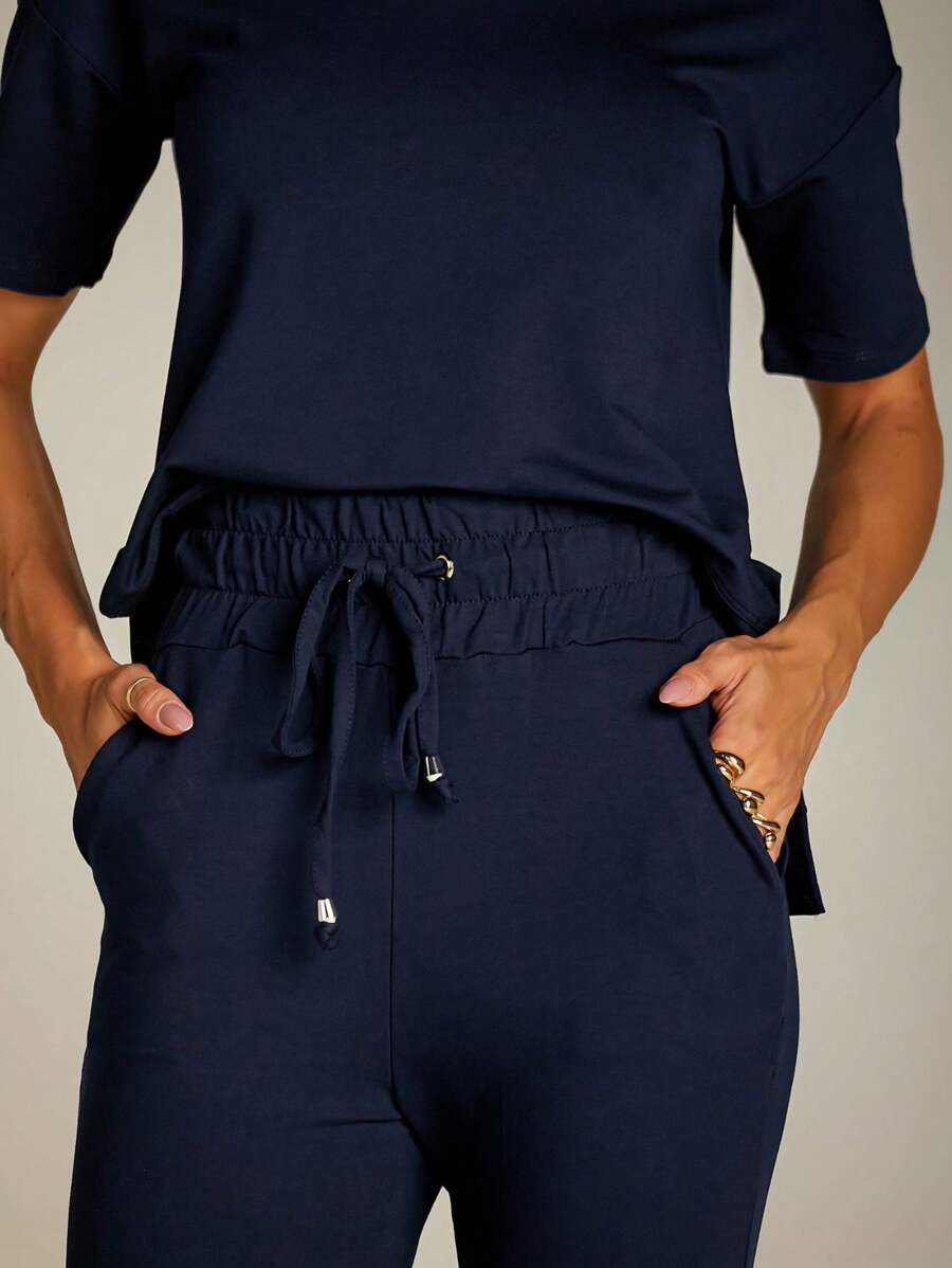 Conjunto Moletinho Feminino com Calça Pantalona e Blusa Mullet