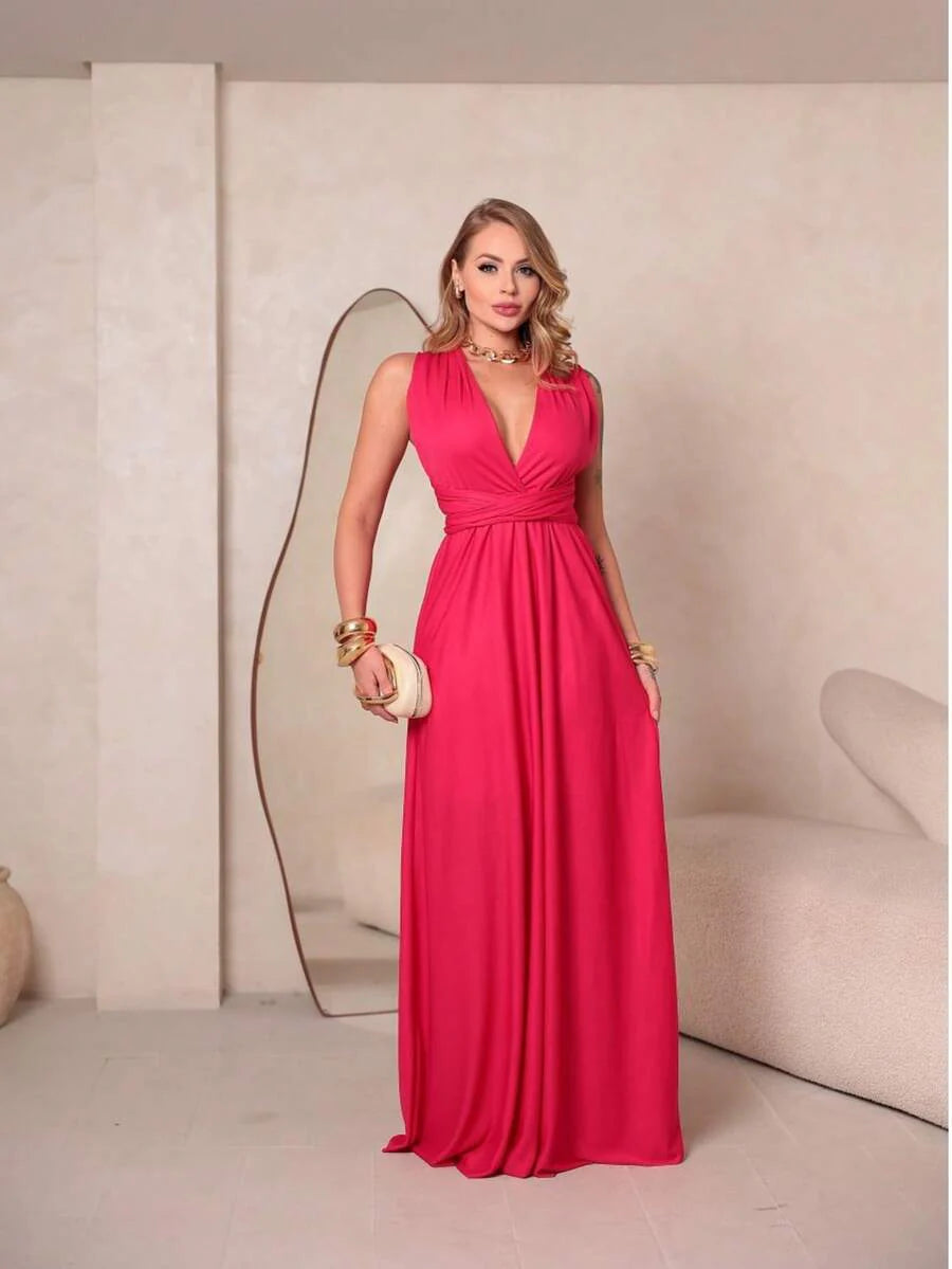 Vestido Longo Elegante Sem Mangas