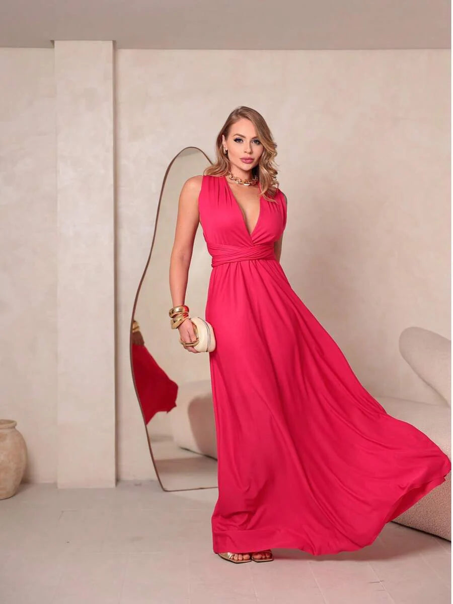 Vestido Longo Elegante Sem Mangas