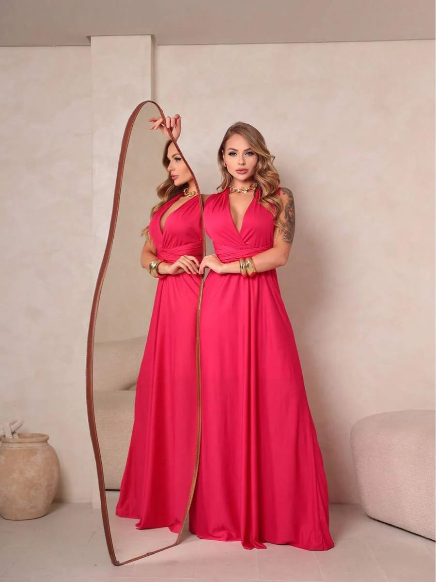 Vestido Longo Elegante Sem Mangas