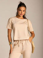 Conjunto Moletinho Feminino com Calça Pantalona e Blusa Mullet