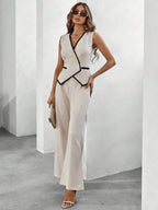 Conjunto Elegante com Colete e Calça de Perna Larga