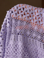 Vestido Curto com Manga Longa e Babados