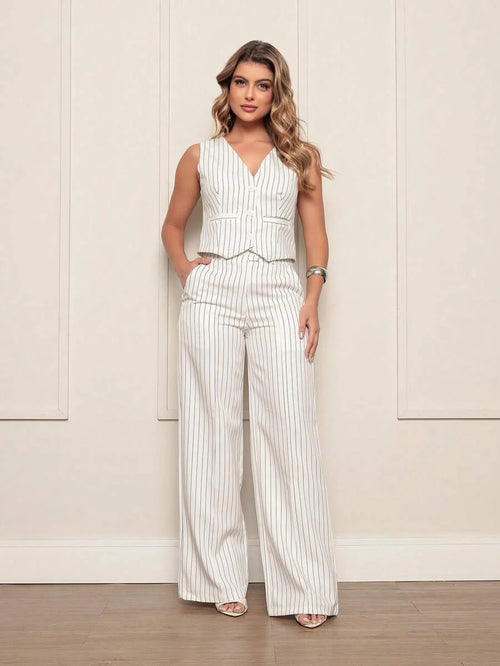 Conjunto Alfaiataria Feminino Moderno com Colete