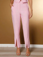 Conjunto Social Feminino com Colete e Calça em Tecido Marrant