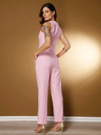 Conjunto Social Feminino com Colete e Calça em Tecido Marrant