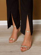 Conjunto Social Feminino com Colete e Calça em Tecido Marrant