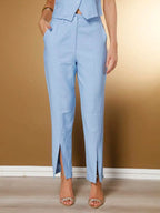 Conjunto Social Feminino com Colete e Calça em Tecido Marrant