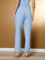 Conjunto Social Feminino com Colete e Calça em Tecido Marrant