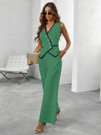 Conjunto Elegante com Colete e Calça de Perna Larga