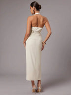 Conjunto Elegante com Top Frente Única e Saia Longa