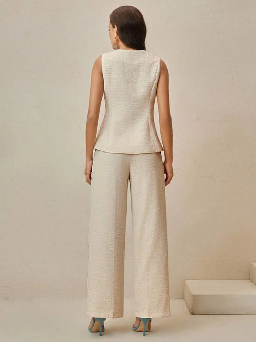 Conjunto Elegante 2 Peças com Bordado de Flores