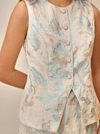 Conjunto Elegante 2 Peças com Bordado de Flores