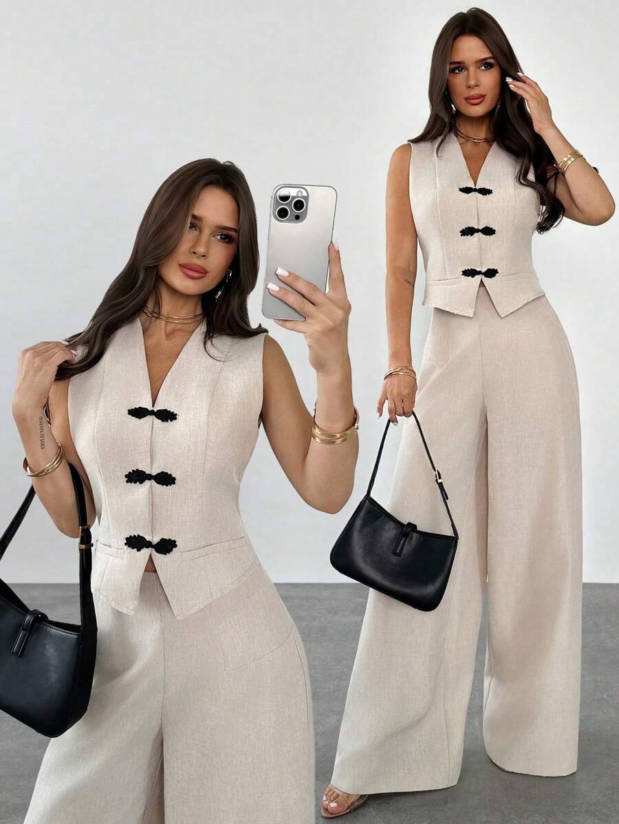 Conjunto 2 Peças Feminino Casual Elegante