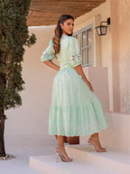 Conjunto 2 Peças com Blusa Cropped e Saia de Babados