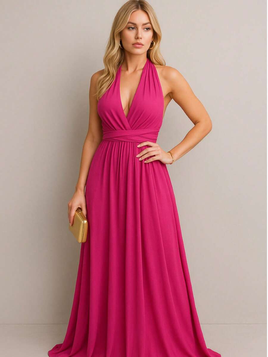 Vestido Longo Elegante Sem Mangas