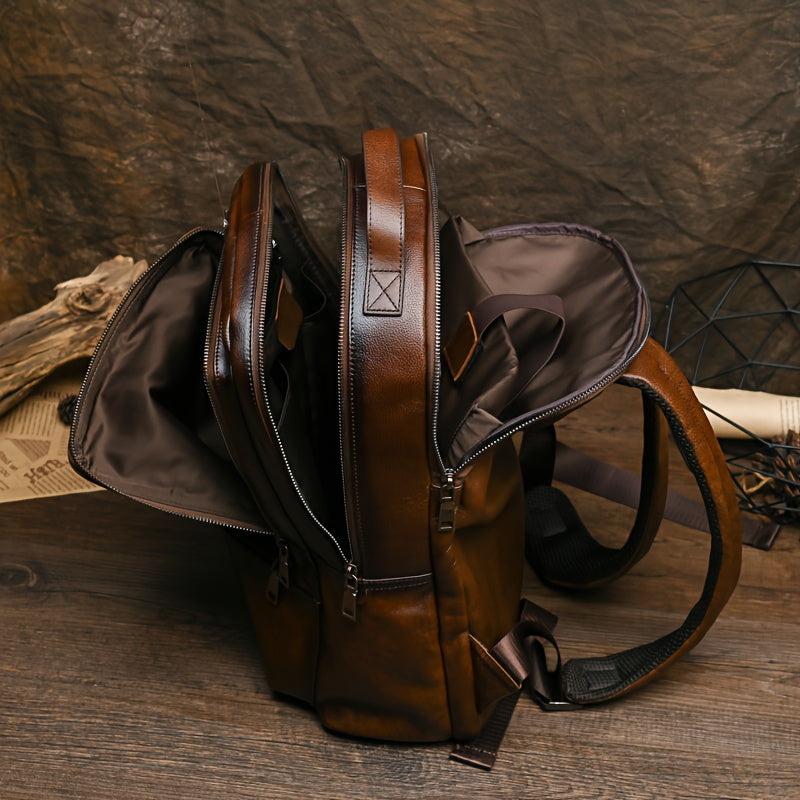 Mochila de Couro Genuíno para Homens e Mulheres - Moc