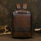 Mochila de Couro Genuíno para Homens e Mulheres - Moc