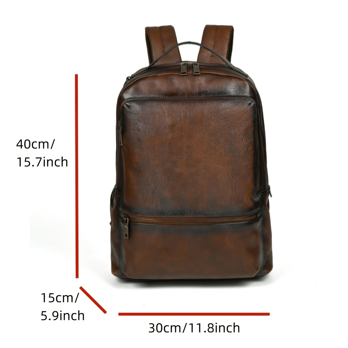 Mochila de Couro Genuíno para Homens e Mulheres - Moc