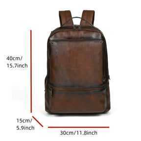 Mochila de Couro Genuíno para Homens e Mulheres - Moc