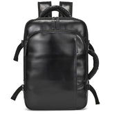 Mochila de Couro Vintage Crazy Horse para Homens, Grande Capacidade, Legítima, 43.18 cm, Mochila Expansível Multiuso, Camada Superior de Couro de Vaca, Mochila Casual de Viagem