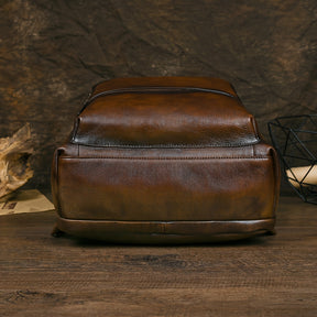Mochila de Couro Genuíno para Homens e Mulheres - Moc