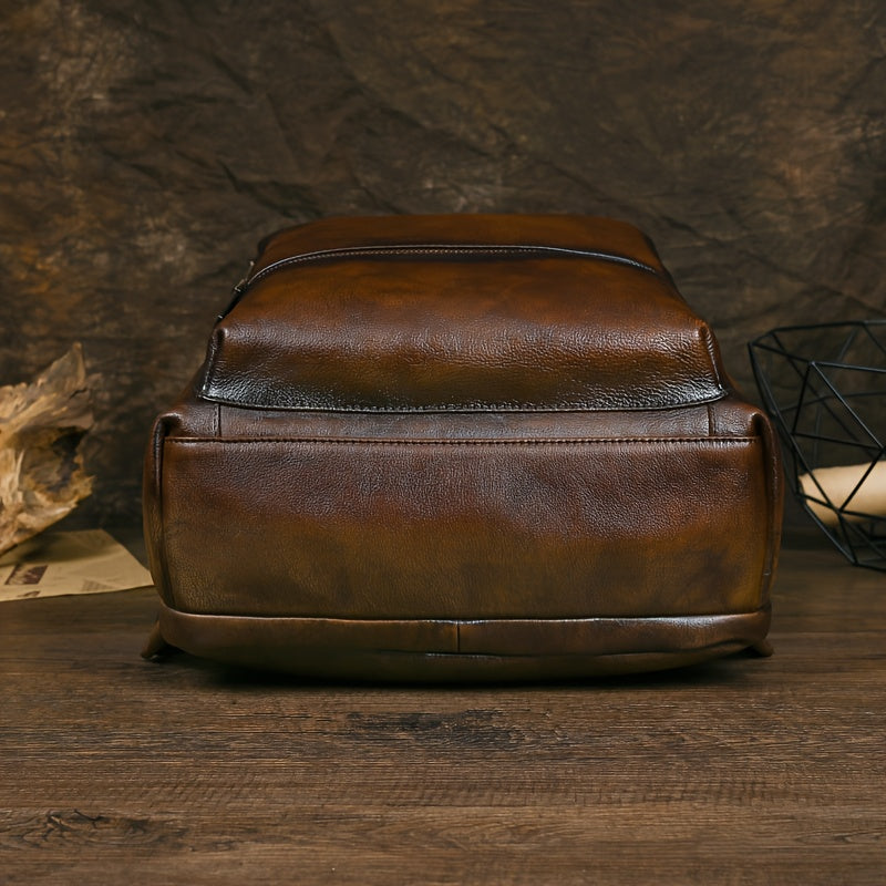 Mochila de Couro Genuíno para Homens e Mulheres - Moc
