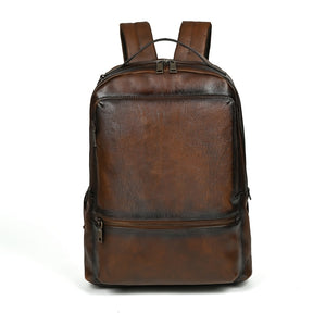 Mochila de Couro Genuíno para Homens e Mulheres - Moc