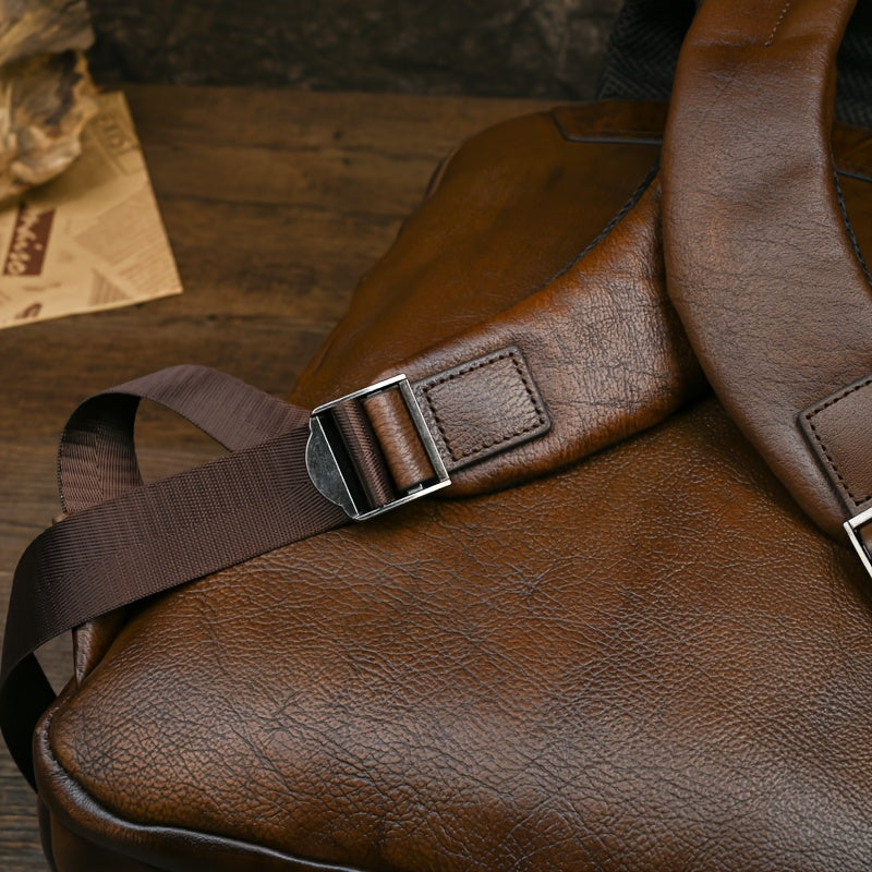 Mochila de Couro Genuíno para Homens e Mulheres - Moc